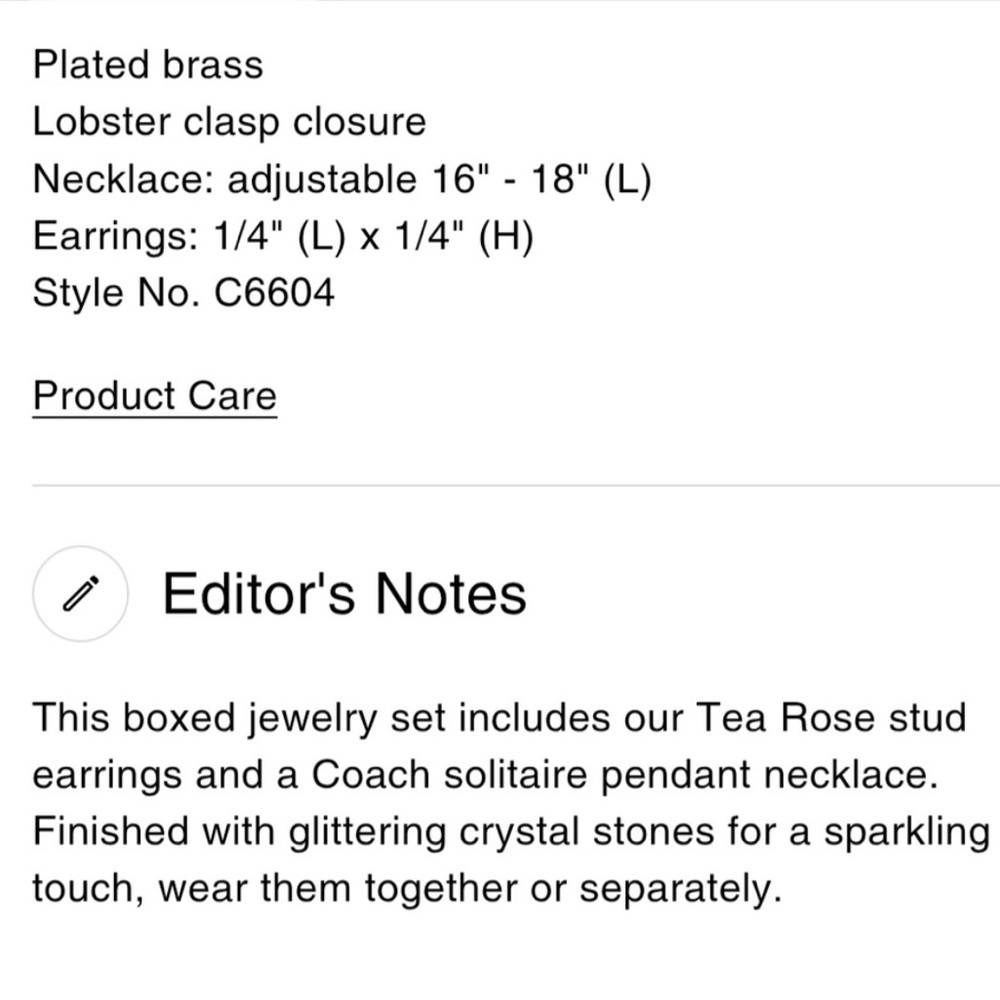 Coach Rose Gold Necklace and Earring Set - Picture 5 of 6